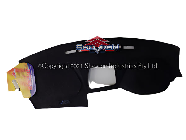 Black dashboard cover with Chevron logo on a white background