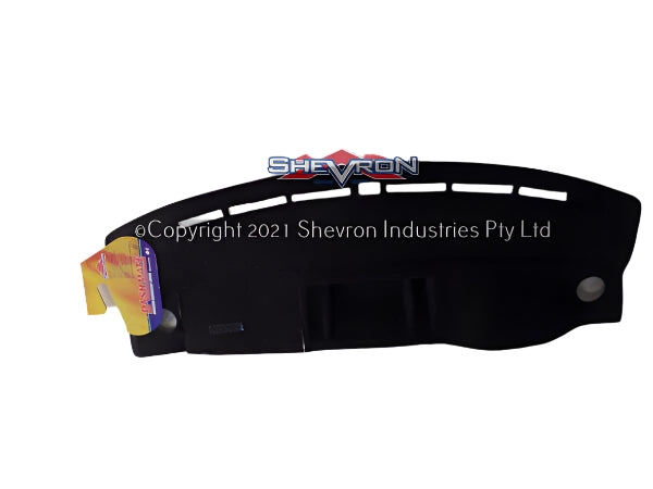 Black dashboard cover with a visible brand logo on a white background