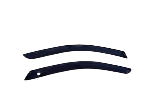 Two black window visors on a beige background