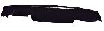 Black car dashboard cover with brand logo on a black background