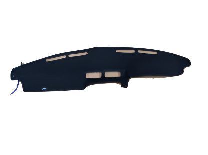 Black dashboard cover with cutouts on a white background