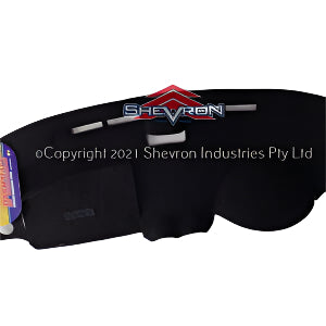 Black dashboard cover with Chevron logo on a white background