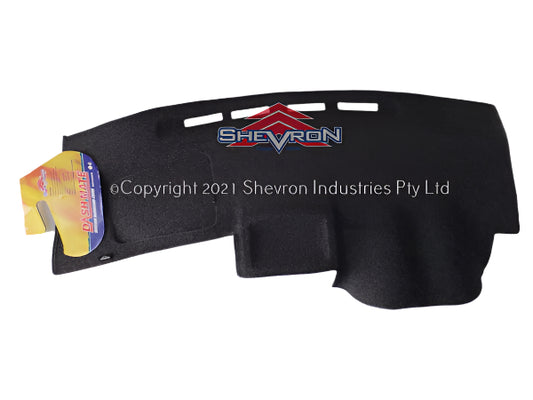 Black dashboard cover with Chevron logo on a white background