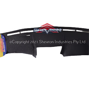 Black car dashboard cover with Chevron logo on a white background
