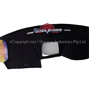 Black dashboard cover with Chevron logo on a white background
