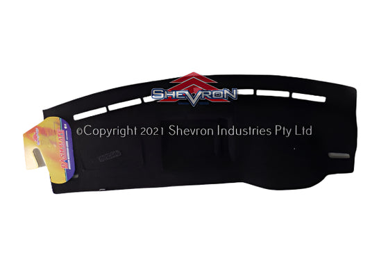 Black dashboard cover with Chevron logo on a white background