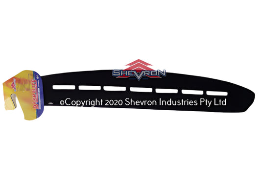 Black protective guard with Chevron logo on a white background