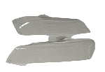 Two clear plastic covers on a white background