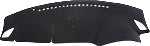 Black car dashboard cover with brand logo on a white background