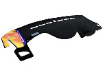 Black car mat with a brand logo on a white background