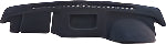 Black dashboard cover with stitching details on a white background