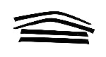 Set of black window visors on a white background